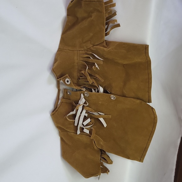 Snoopy Vintage Suede Native Jacket with fringe fits 18" Syndicate Plush - Picture 6 of 9